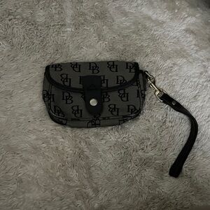 Dooney & Bourke Black and Gray Wristlet